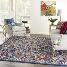 2’ X 3’ Blue And Gold Intricate Scatter Rug