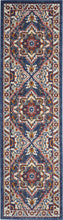 2’ X 8’ Blue And Ruby Medallion Runner Rug