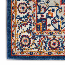 2’ X 8’ Blue And Ruby Medallion Runner Rug