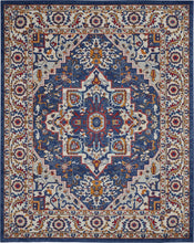 4’ X 6’ Blue And Ruby Medallion Area Rug