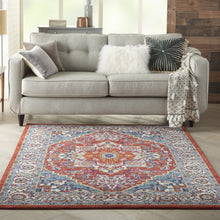 5’ X 7’ Red And Ivory Medallion Area Rug
