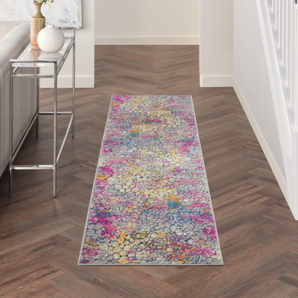 2’ X 6’ Yellow And Pink Coral Reef Runner Rug
