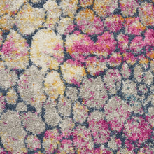 4’ Round Yellow And Pink Coral Reef Area Rug