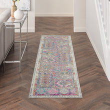 Gray Distressed Ornamental Runner Rug - 2’ x 6’