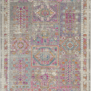 Gray Distressed Ornamental Area Rug - 4’ x 6’