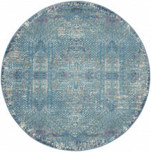 2' X 6' 藍色仿舊徽章長條地毯