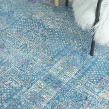 2' X 6' 藍色仿舊徽章長條地毯