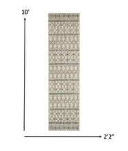2’ X 10’ Ivory And Gray Berber Pattern Runner Rug