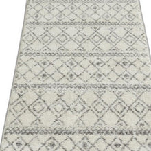 2’ X 10’ Ivory And Gray Berber Pattern Runner Rug