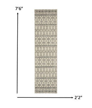 2’ X 10’ Ivory And Gray Berber Pattern Runner Rug