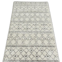 2’ X 10’ Ivory And Gray Berber Pattern Runner Rug