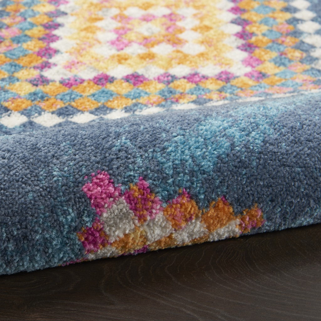 2’ X 3’ Navy Blue Berber Pattern Scatter Rug