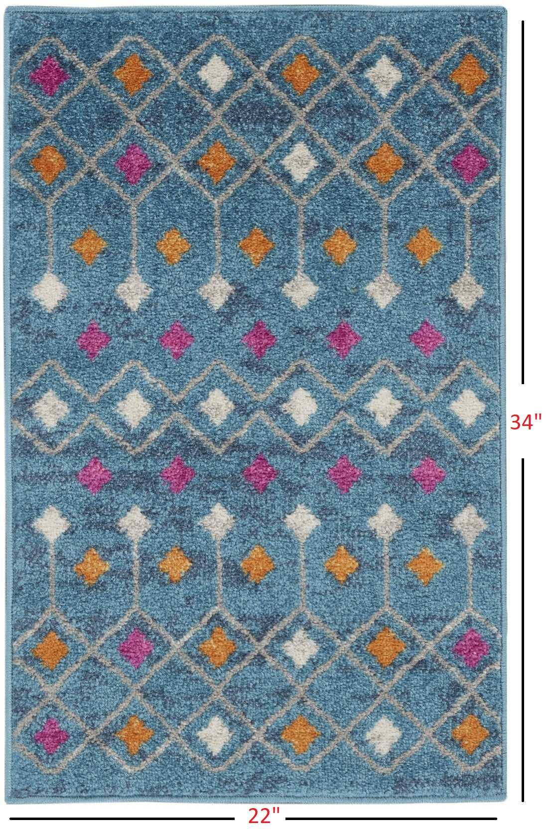 2’ X 3’ Blue Jewels Geometric Scatter Rug
