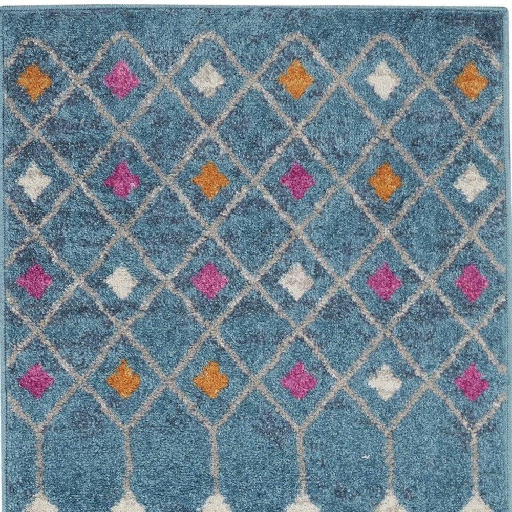 2’ X 3’ Blue Jewels Geometric Scatter Rug