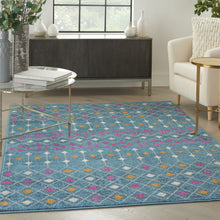 2’ X 3’ Blue Jewels Geometric Scatter Rug
