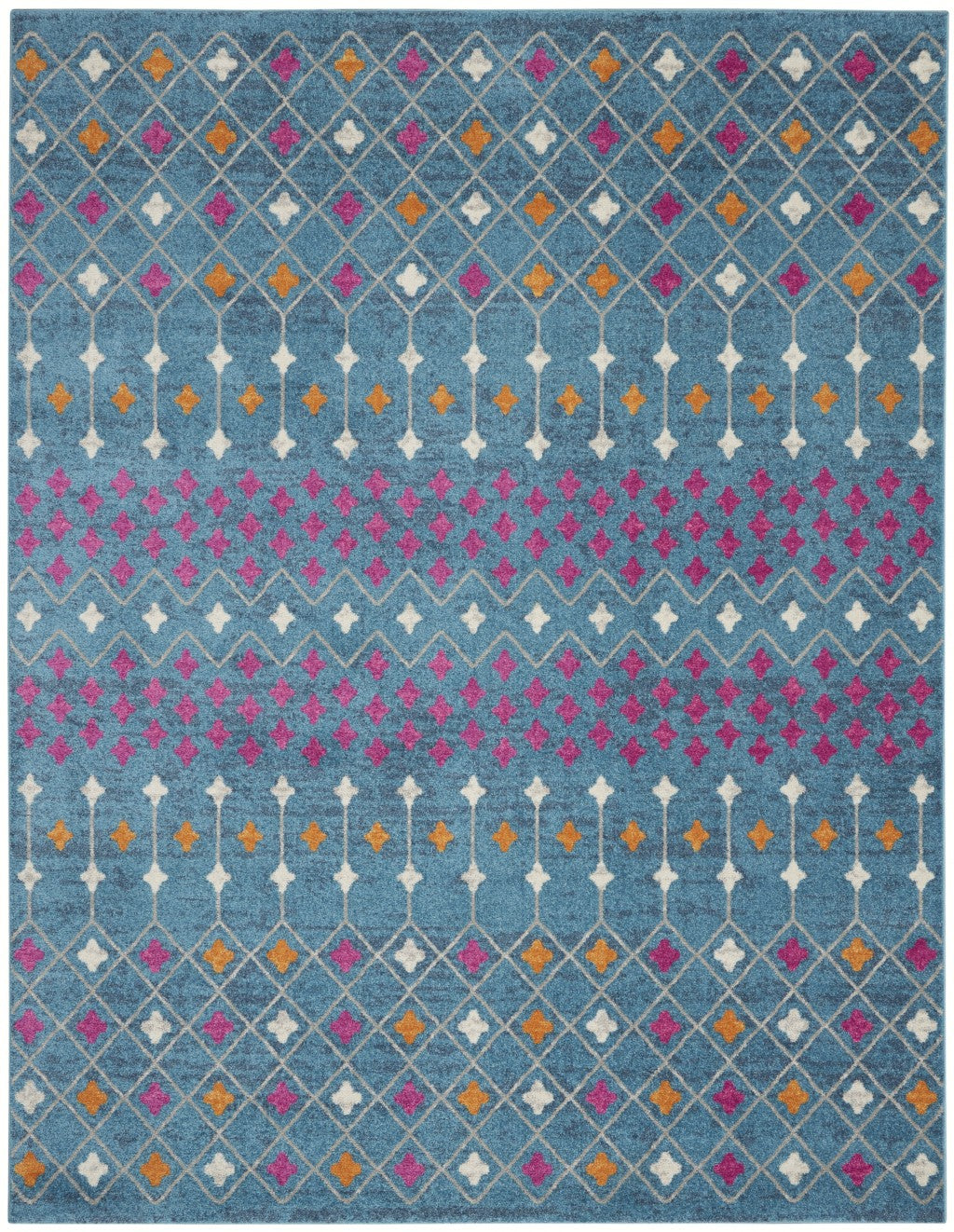 2’ X 3’ Blue Jewels Geometric Scatter Rug