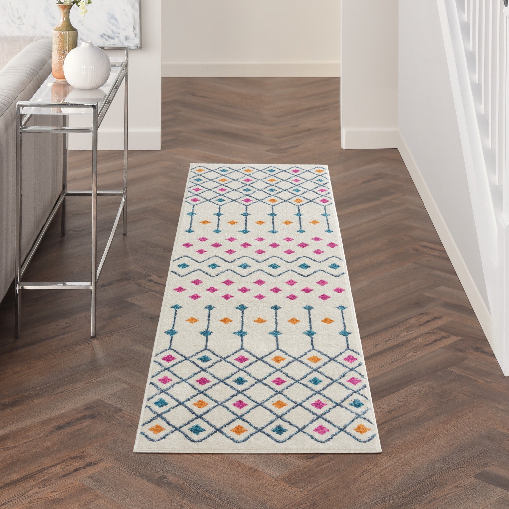 2’ X 3’ Ivory Jewels Geometric Scatter Rug