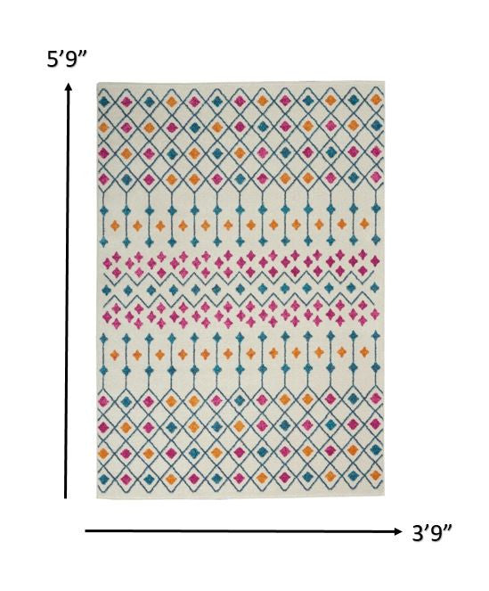 2’ X 3’ Ivory Jewels Geometric Scatter Rug