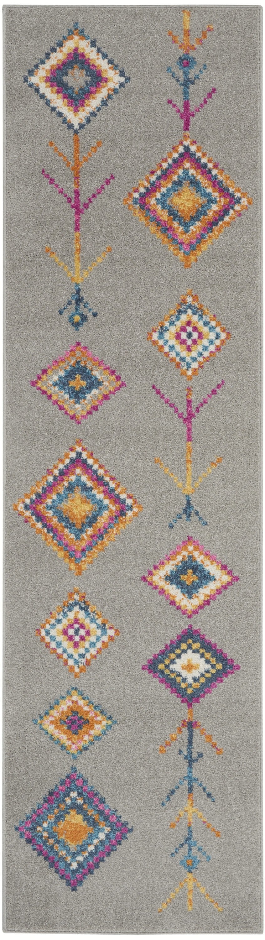 2’ X 3’ Gray And Multicolor Geometric Scatter Rug