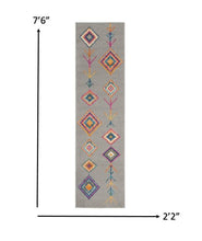 2’ X 3’ Gray And Multicolor Geometric Scatter Rug