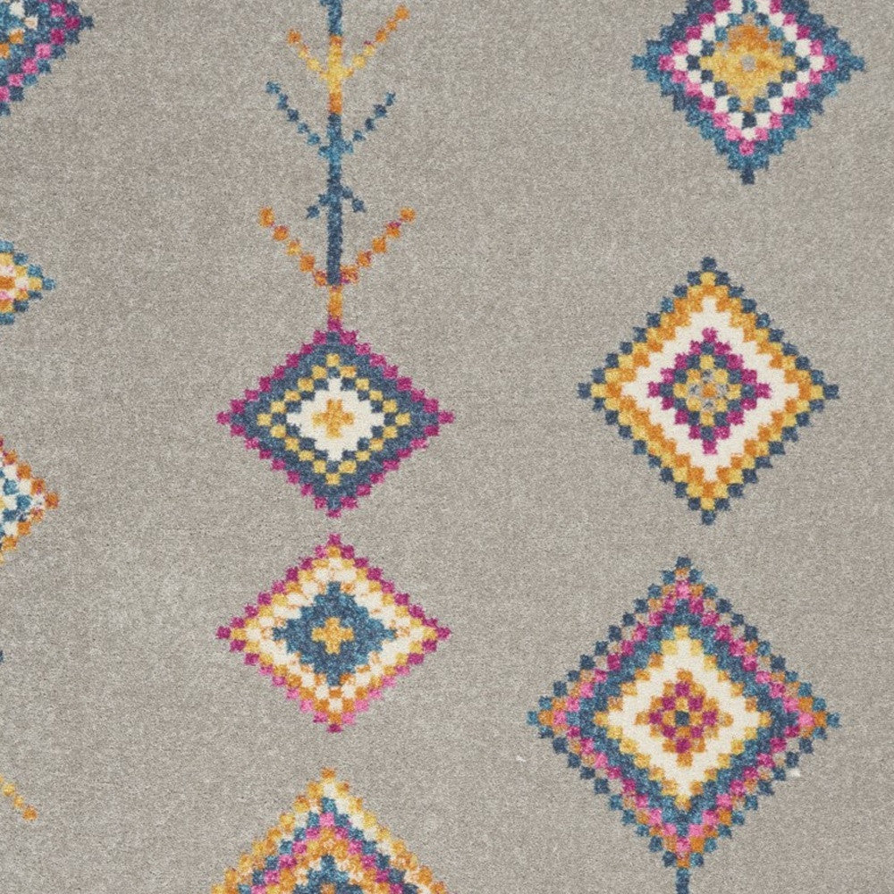 2’ X 3’ Gray And Multicolor Geometric Scatter Rug