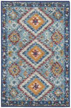 2’ X 3’ Blue And Multi Diamonds Scatter Rug