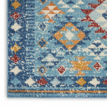 2’ X 3’ Blue And Multi Diamonds Scatter Rug