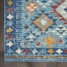 2’ X 3’ Blue And Multi Diamonds Scatter Rug