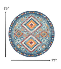 2’ X 3’ Blue And Multi Diamonds Scatter Rug