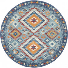 2’ X 3’ Blue And Multi Diamonds Scatter Rug