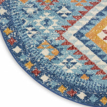 2’ X 3’ Blue And Multi Diamonds Scatter Rug