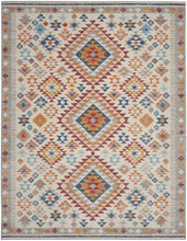 2’ X 6’ Ivory And Red Diamonds Runner Rug