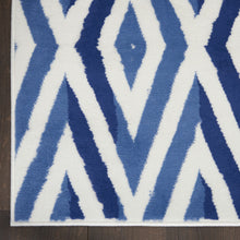 4’ X 6’ Ivory And Blue Diamond Area Rug