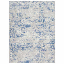 Gray And Blue Abstract Grids Area Rug - 4’ x 6’