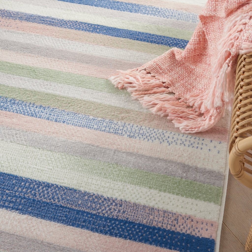 4’ X 6’ Ivory Halftone Stripe Area Rug