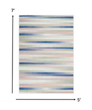 4’ X 6’ Ivory Halftone Stripe Area Rug