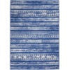 4’ X 6’ Ivory And Blue Distressed Area Rug