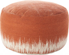 Terra Cotta And Abstract Round Pouf Ottoman 20