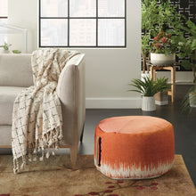 Terra Cotta And Abstract Round Pouf Ottoman 20