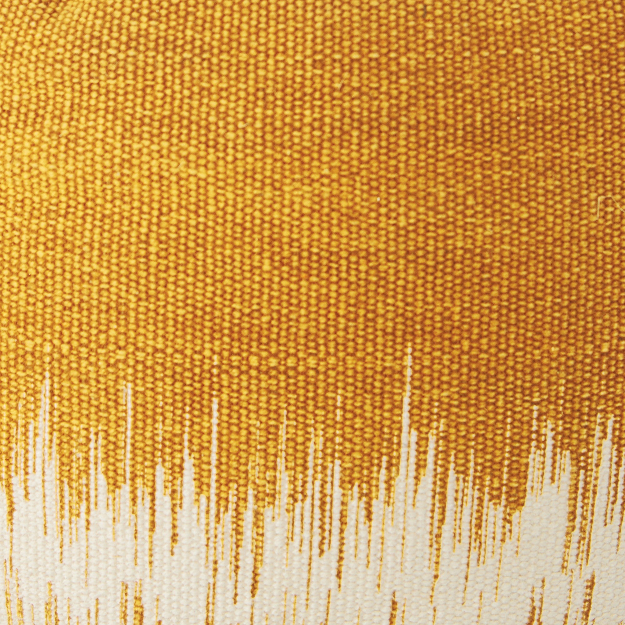 Rustic Yellow Abstract Round Pouf Ottoman 20"