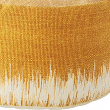 Rustic Yellow Abstract Round Pouf Ottoman 20
