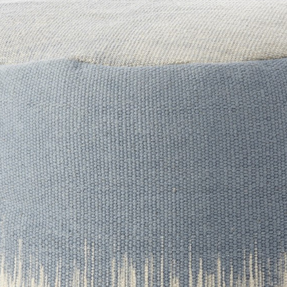 20"  Blue Abstract Round Pouf Ottoman