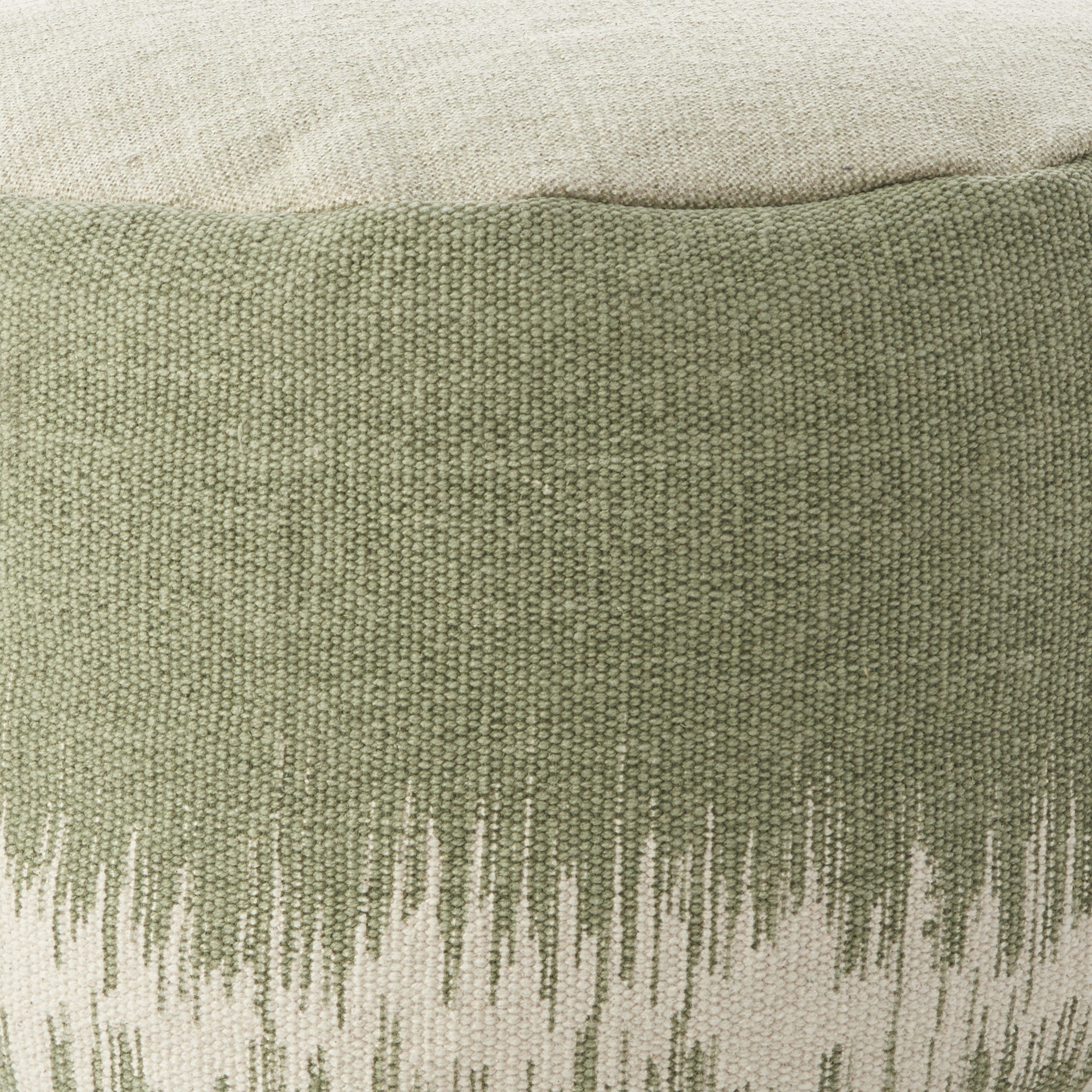 Sage Green Abstract Round Pouf Ottoman 20"