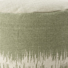 Sage Green Abstract Round Pouf Ottoman 20