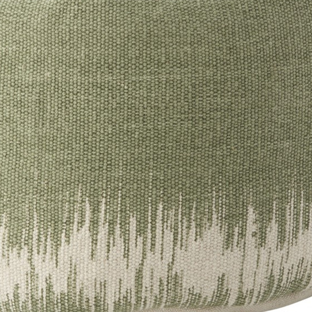 Sage Green Abstract Round Pouf Ottoman 20"