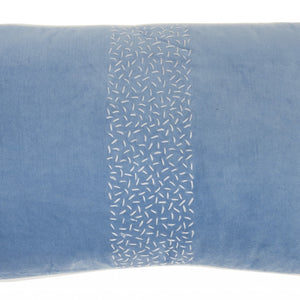 Blue Lumbar Pillow With Center Pattern
