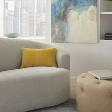 Yellow Lumbar Pillow With Center Pattern