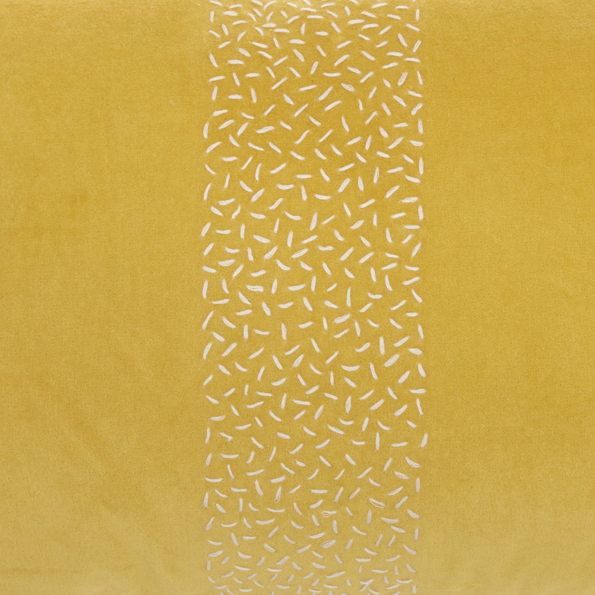 Yellow Lumbar Pillow With Center Pattern