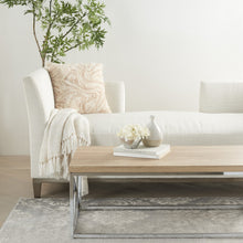 Cream Marble Patterned Throw Pillow