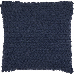Dark Blue Knotted Detail Throw Pillow